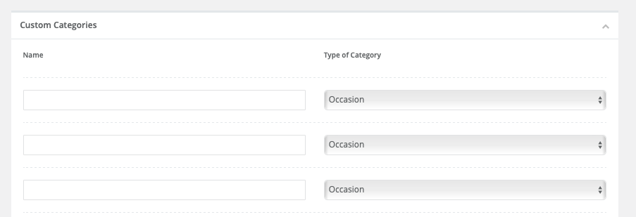 Custom Categories